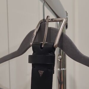 Guess Black Belt Bag with Silver Buckle